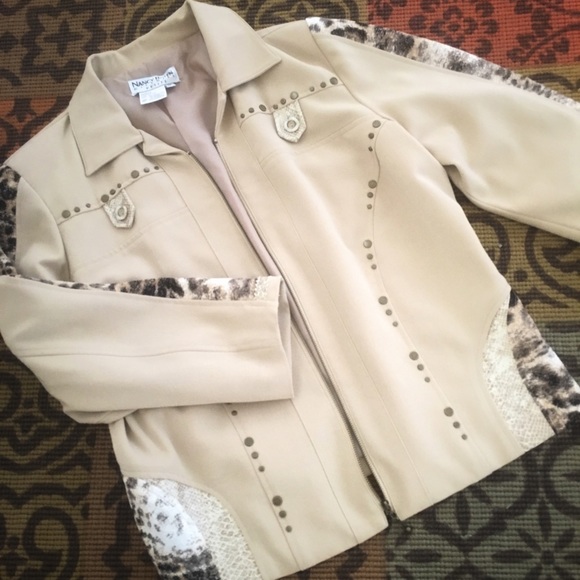 Animal print trimmed Jacket - Picture 1 of 5